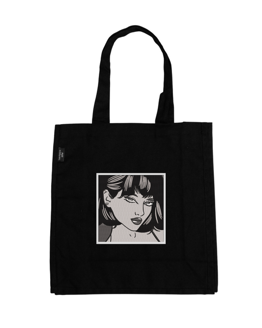 Girl Black & White Tote Bag