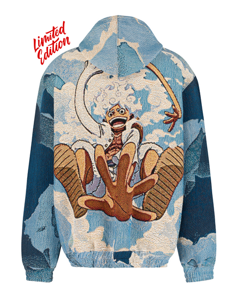one piece hoodie gear 5 Luffy Gear 5 Woven Hoodie – Leao Apparel